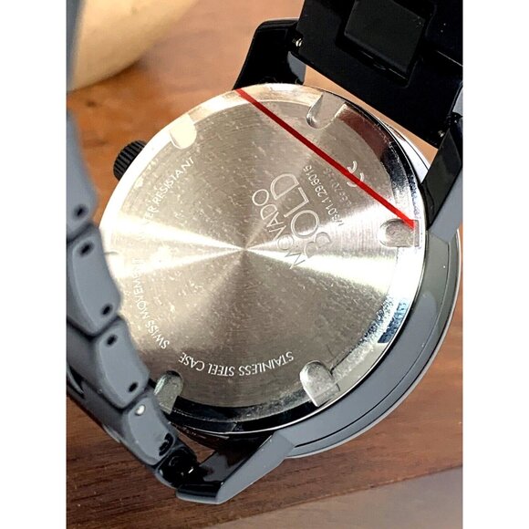 Movado Men's Watch 3600047 Bold Swiss Quartz Black Dial Stainless Steel Rubber - Picture 7 of 14